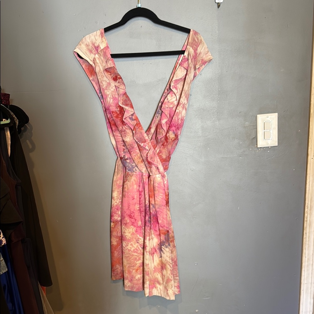 RACHEL Rachel Roy Pink and Orange Tie Front Sundress